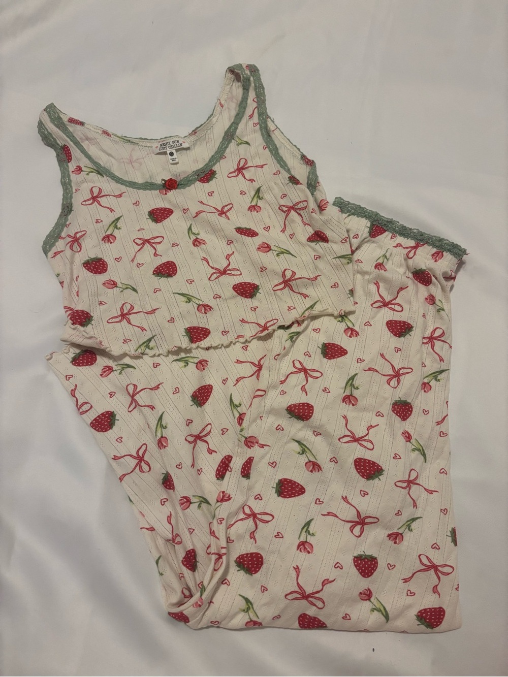 Strawberry Bow Pajama Set